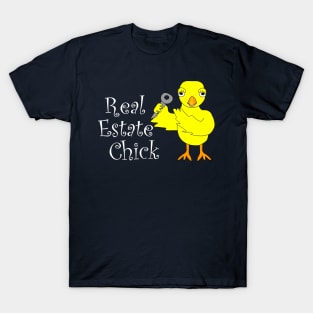 Real Estate Chick White Text T-Shirt